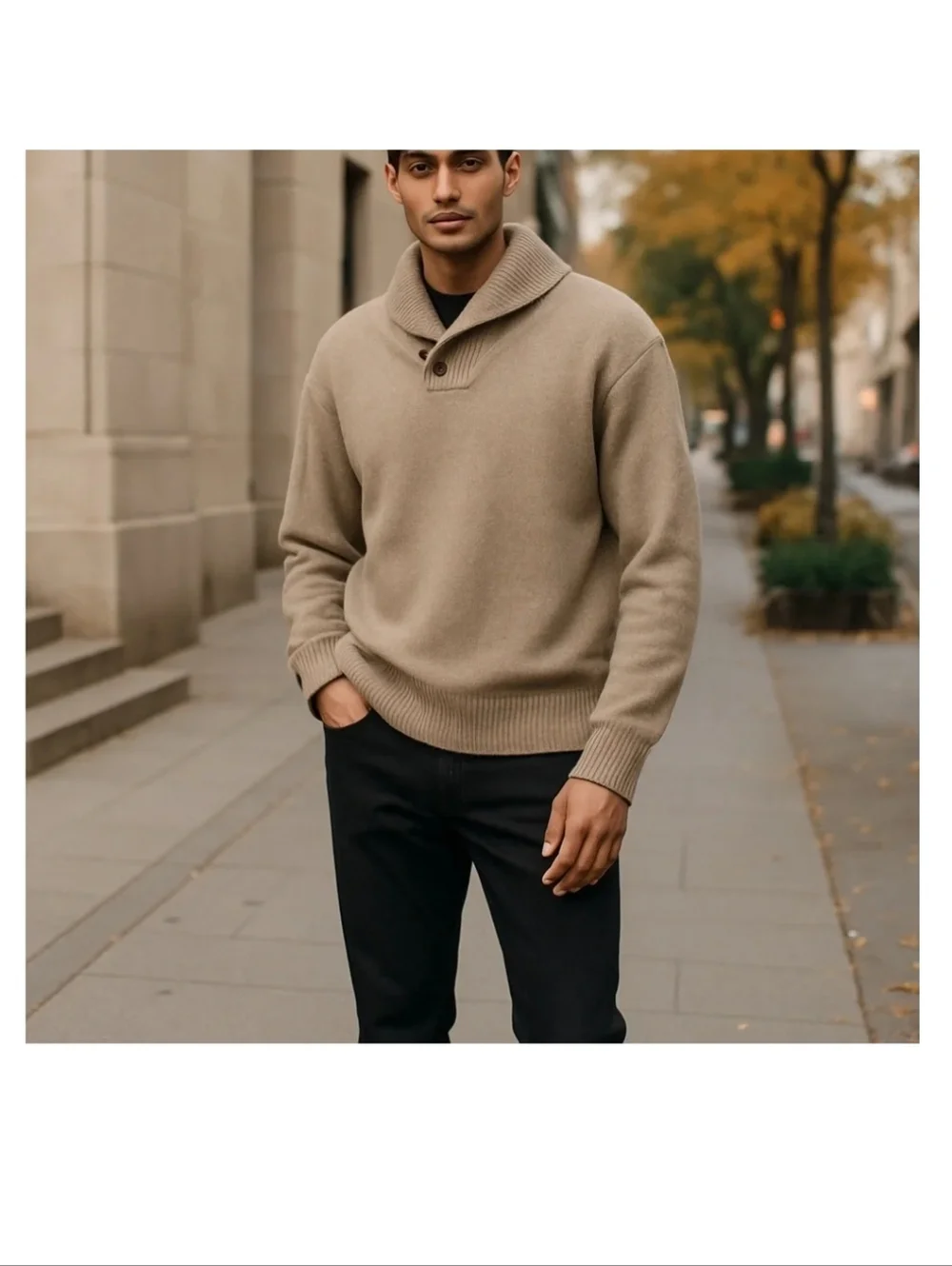 J. Crew Men's Turtleneck Button In Taupe Size Medium